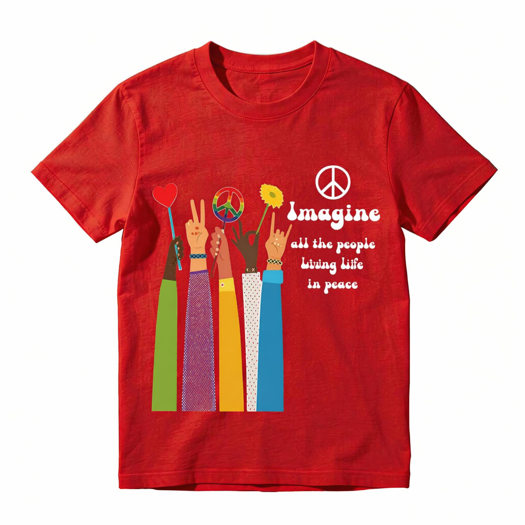 All The People Imagine Living Life In Peace T-Shirt, John Lennon Music, Beatles Song Lyrics Shirt,  Vintage  T-Shirt