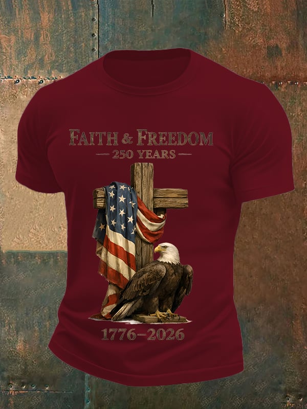Men's  Faith and Freedom 250 Years Print T-Shirt