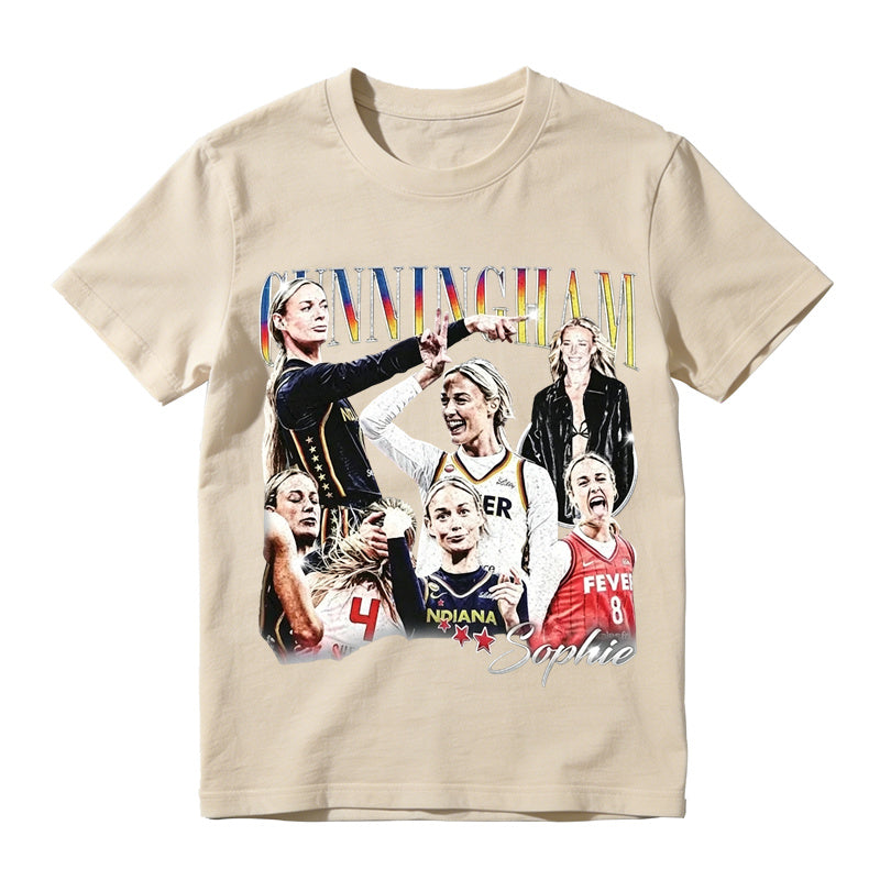 Vintage Sports Shirt-Sophie Cunningham Signature Basketball Graphic Tee