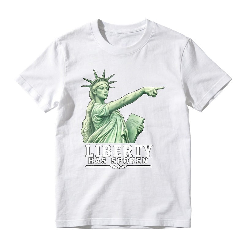 Liberty Has Spoken Statue Of Liberty Pointing Graphic Unisex Classic T-shirt