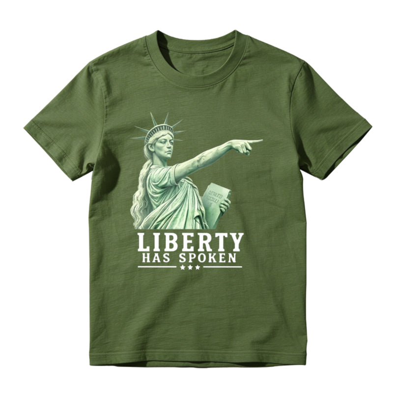Liberty Has Spoken Statue Of Liberty Pointing Graphic Unisex Classic T-shirt